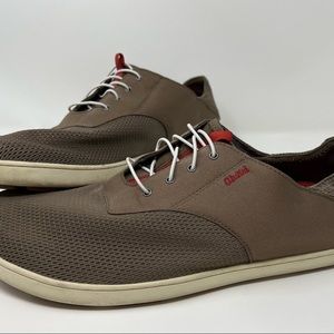 Olukai Nohea Moku men’s no tie boat shoes size 13 brown